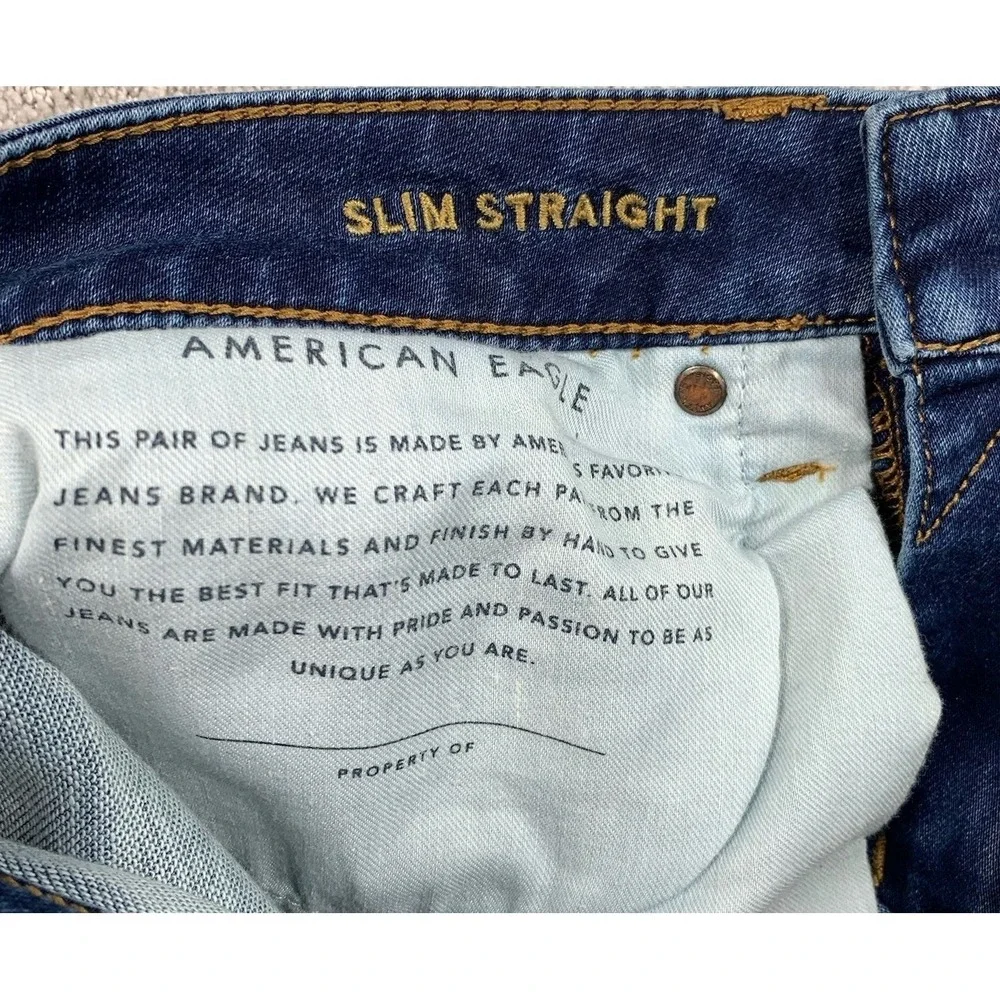 American Eagle Men's 31x32 Slim Straight Jeans Dark Wash AirFlex+ Stretch